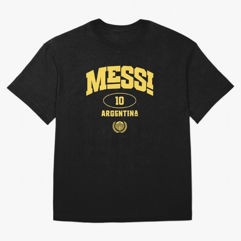 Messi 10: Yellow Text Soccer Legend T-shirt Active T-Shirt Netherlands Neymar World Cup 2026 Jersey, Jordan Supporter Tee, Final Match, Nike World Cup Shirt, Adidas Football Fan Top, Bellingham Portugal Final Match