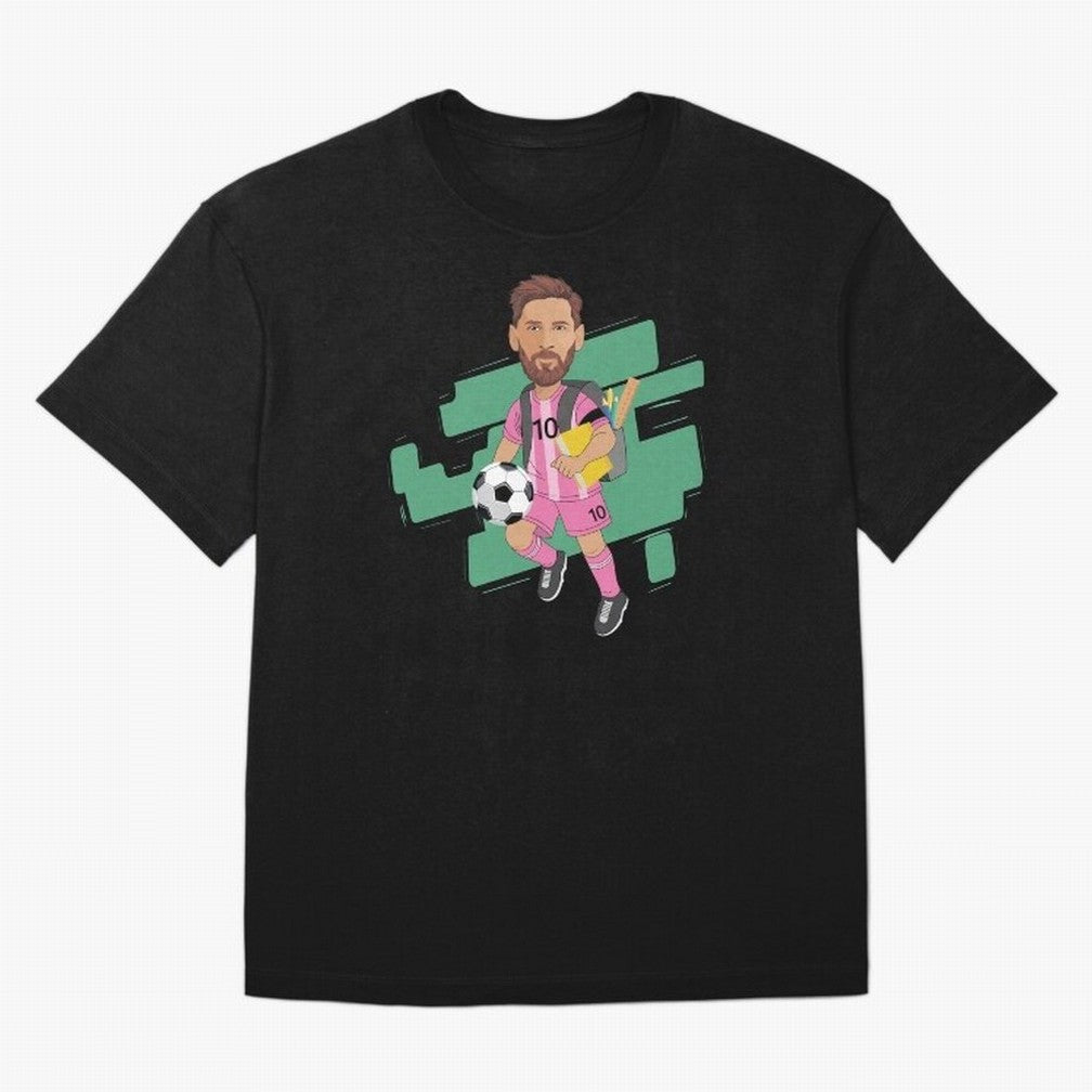 BACK TO SCHOOL - CARICATURE - LIONEL - MESSI - LEO Classic T-Shirt FIFA World Cup 2026 Argentina De Bruyne Jersey, Nike Match Day Shirt, Messi France Fans, Adidas Supporter Tee, Jordan Soccer Fan Top, Griezmann Croatia Match Day