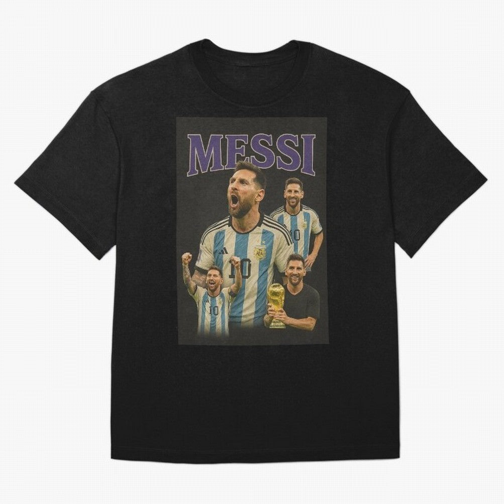 Lionel Messi Retro T-Shirt | 90s Football GOAT Collage Tee Boxy T-Shirt Argentina Cristiano Ronaldo World Cup 2026 Jersey, Jordan Supporter Tee, Group Stage, Nike World Cup Shirt, Adidas Football Fan Top, Saka Morocco Final Match