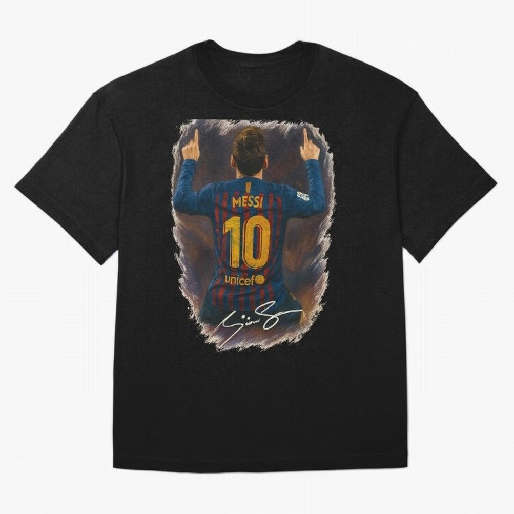 Lionel Messi Barcelona Tribute ¨C Iconic Number 10 Celebration Art Print Classic T-Shirt Brazil Mbappe World Cup 2026 Jersey, Adidas Soccer Tee, Match Day, Nike Football Fan Shirt, Jordan Supporter Top, Salah Portugal Supporter Night