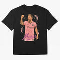Lionel Messi Inter Miami Art ¨C Pink Jersey Football Icon Tribute	 T-Shirt Showcase FIFA World Cup 2026 Spirit, Built Around Jersey, Adidas Football Tee, Neymar Argentina Fans, Nike Soccer Shirt, Jordan Match Day Top, Kane Paraguay Watch Party