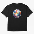 Football Soccer Ball Watercolor Illustration Drawing (Black BG) T-Shirt Enjoy The Biggest Football Party Of FIFA World Cup 2026 Jersey, Nike Fan Tee, Haaland England Fans, Jordan Soccer Shirt, Adidas Match Day Top, Cristiano Ronaldo England Goal