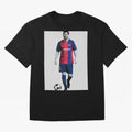 Lionel Messi Barcelona Illustration ¨C Iconic Football Artwork Classic T-Shirt Make Game Day About FIFA World Cup 2026 USA Canada Mexico Jersey, Nike Football Tee, Neymar Germany Fans, Adidas Soccer Shirt, Jordan Fan Top, Lewandowski Paraguay