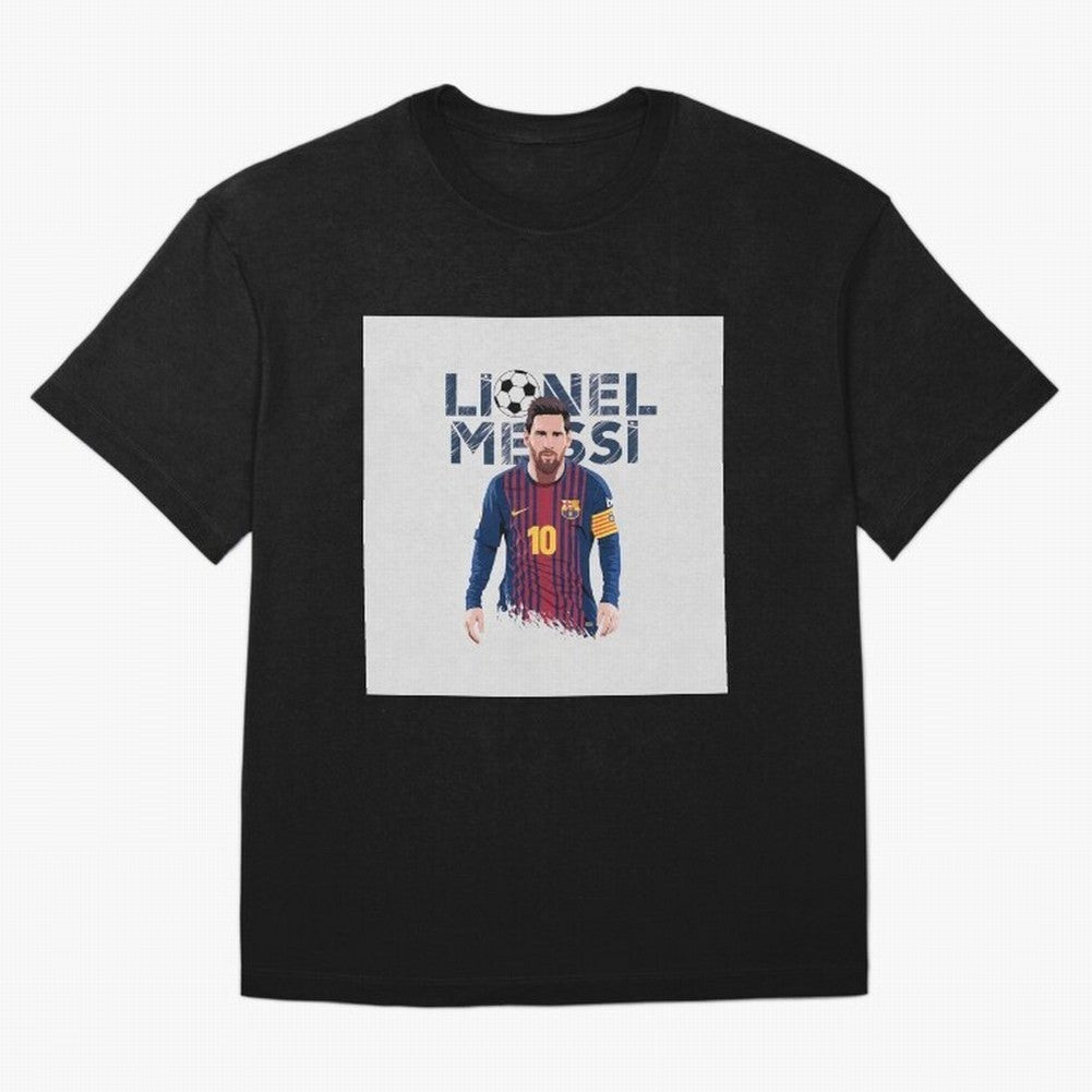 Stylized Lionel Messi Barcelona Illustration ¨C Iconic Football Artwork T-Shirt Show Passion For The Stars Of FIFA World Cup 2026 Group, Adidas Match Day Jersey For Group Stage, Jordan Football Shirt For Cristiano Ronaldo Fans, Nike Soccer Fan Top,