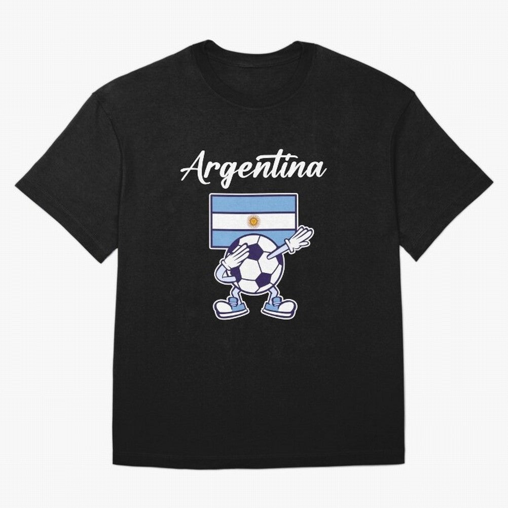 ARGENTINA - Dabbing Football Soccer Ball - ARGENTINA T-Shirt Mark FIFA World Cup 2026 Filled With Cristiano Ronaldo, Nike Fan Jersey For Match Day, Jordan Soccer Shirt For Cristiano Ronaldo Fans, Adidas Match Day Top, Saka Uruguay Final Match