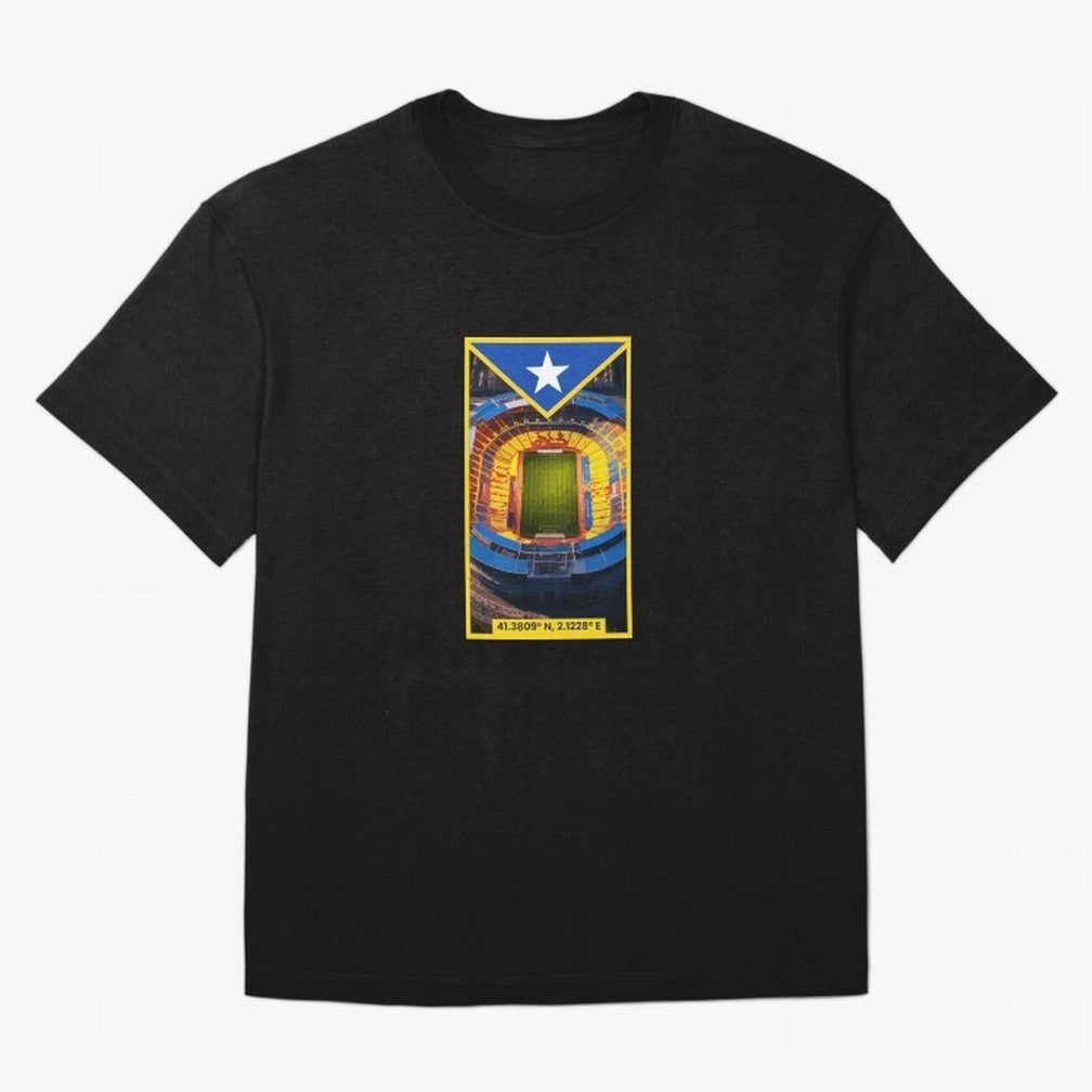 Barcelona Stadium Coordinates Graphic Essential T-Shirt Remember FIFA World Cup 2026 Centered On Neymar Jersey, Jordan Supporter Tee, Neymar Argentina Fans, Nike World Cup Shirt, Adidas Football Fan Top, Griezmann Croatia Final Match