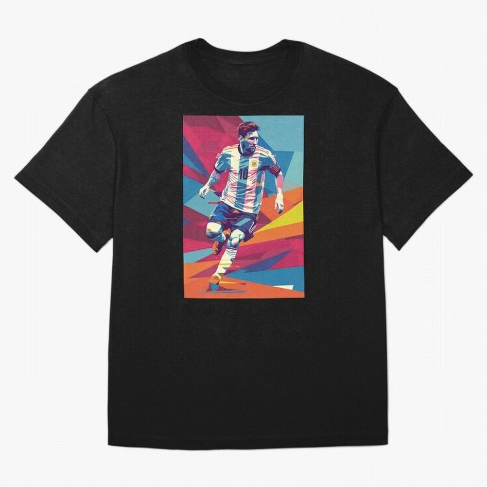 Messi in action Graphic poster design Premium T-Shirt Spain Messi World Cup 2026 Jersey, Adidas Soccer Tee, Match Day, Nike Football Fan Shirt, Jordan Supporter Top, CR7 Switzerland Supporter Night