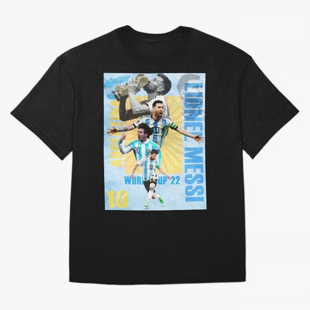 Lionel Messi Argentina World Cup Victory Poster - 2022 Soccer Champion Wall Art Premium T-Shirt Haaland Argentina Football Jersey, Nike Match Day Shirt, World Cup 2026, Adidas Supporter Tee, Jordan Soccer Fan Top, Foden Norway Supporter Night