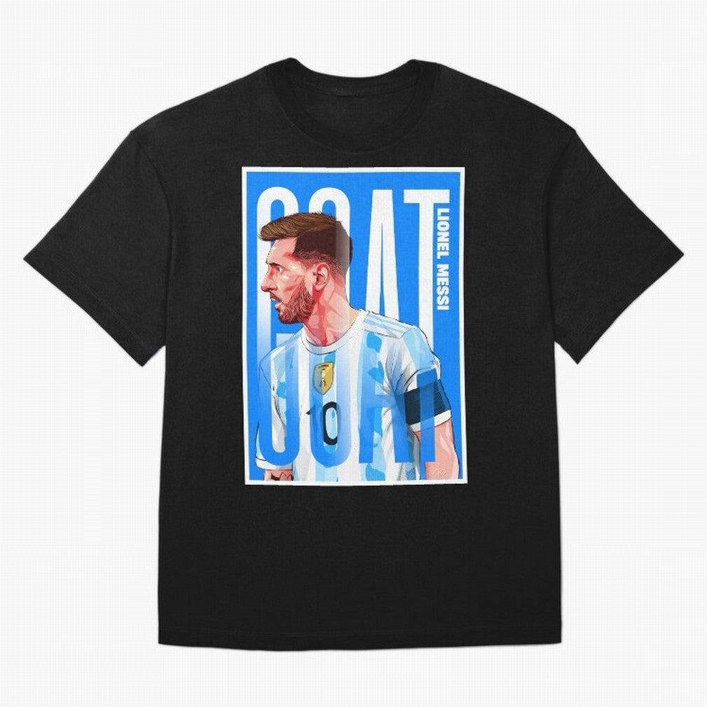 Lionel Messi The GOAT Illustration artwork Premium T-Shirt Keep Football History Alive During FIFA World Cup 2026 Fan Jersey, Nike Match Day Shirt, Spain Supporter Shirt, Adidas Supporter Tee, CR7 Jordan Soccer Fan Top, Cristiano Ronaldo Japan