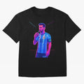 Messi The Goat Art Neon Synthwave Cyberpunk ¨C Retro Futuristic Classic T-Shirt Celebrate Golden Goal Energy In The FIFA World Cup 2026 Fan Jersey, Adidas Soccer Tee, Argentina Supporter Shirt, Nike Football Fan Shirt, Messi Jordan Supporter Top