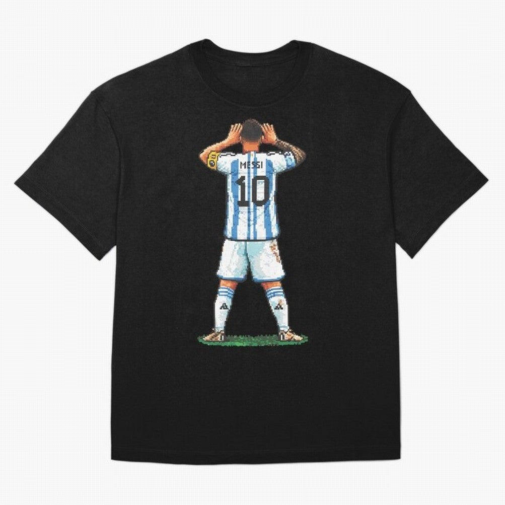 Pixelated Messi Topo Gigio Classic T-Shirt Spotlight Global Football Passion For FIFA World Cup 2026, Nike Fan Jersey For Match Day, Jordan Soccer Shirt For Messi Fans, Adidas Match Day Top, Neymar Argentina Final Match
