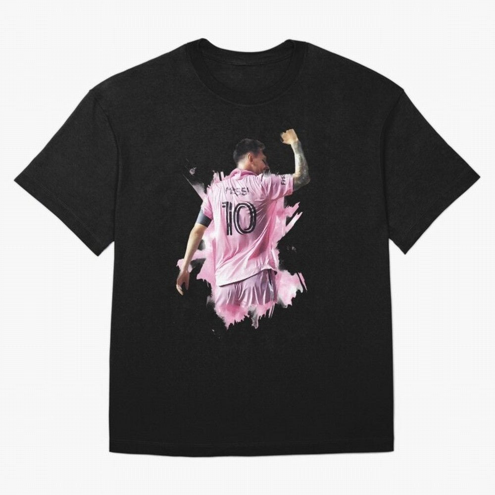 Messi Inter Miami Celebration Art ¨C Football Legend in Pink Jersey Classic T-Shirt FIFA World Cup 2026 Argentina Messi Jersey, Adidas Football Tee, Messi England Fans, Nike Soccer Shirt, Jordan Match Day Top, CR7 Australia Stadium Chant