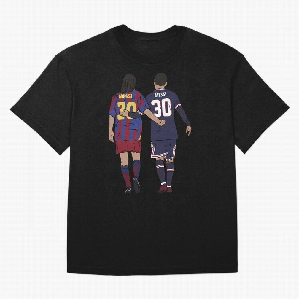 Young Messi and Old Messi Essential T-Shirt England CR7 World Cup 2026 Jersey, Nike Football Tee, Match Day, Adidas Soccer Shirt, Jordan Fan Top, Saka Netherlands Watch Party