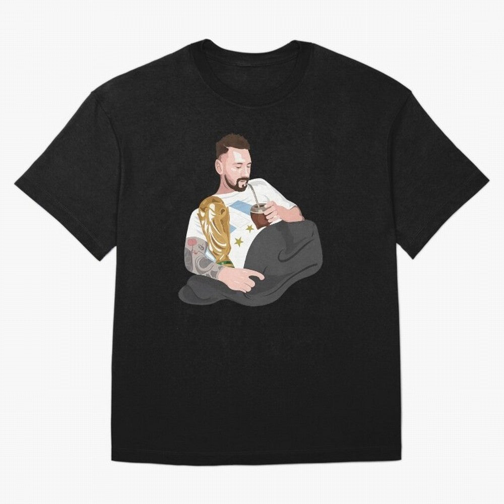 Messi with the World Cup and drinking mate Classic T-Shirt Step Into FIFA World Cup 2026 Made For Neymar, Haaland Fan Jersey, Nike Match Day Shirt, Portugal Supporter Shirt, Adidas Supporter Tee, Cristiano Ronaldo Jordan Soccer Fan Top