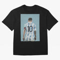Portrait painting of Lionel Messi of Inter Miami and Argentina Classic T-Shirt Feel International Energy From FIFA World Cup 2026 USA, Adidas Match Day Jersey For Football Fans, Jordan Football Shirt For Mbappe Fans, Nike Soccer Fan Top, Pedri