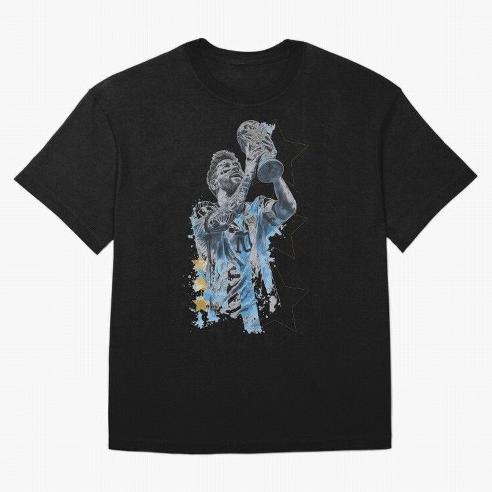 Messi with the World Cup Classic T-Shirt Cristiano Ronaldo Portugal Football Jersey, Jordan Supporter Tee, World Cup 2026, Nike World Cup Shirt, Adidas Football Fan Top, Salah Ghana Soccer Fans