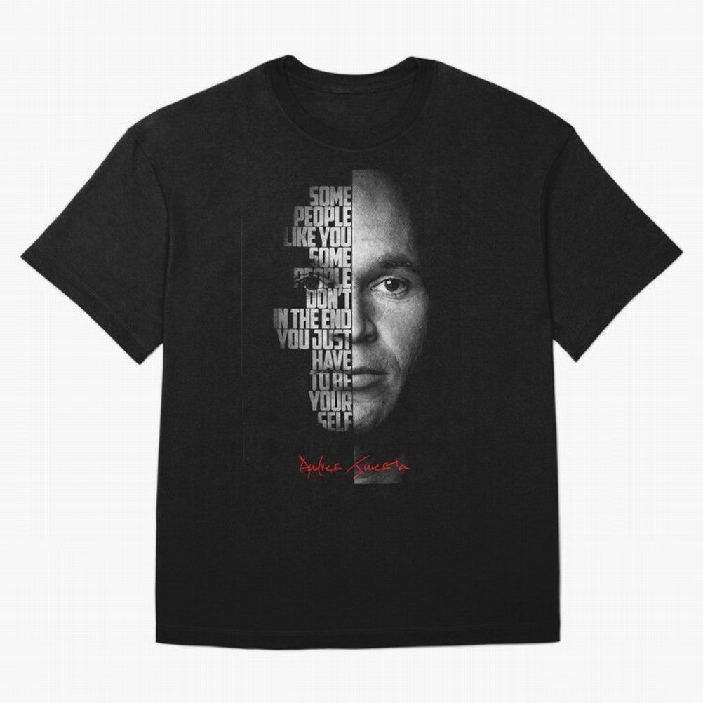 Black and white Andres Iniesta Quote. T-Shirt Cristiano Ronaldo Argentina Football Jersey, Nike Match Day Shirt, World Cup 2026, Adidas Supporter Tee, Jordan Soccer Fan Top, Saka Belgium Match Day
