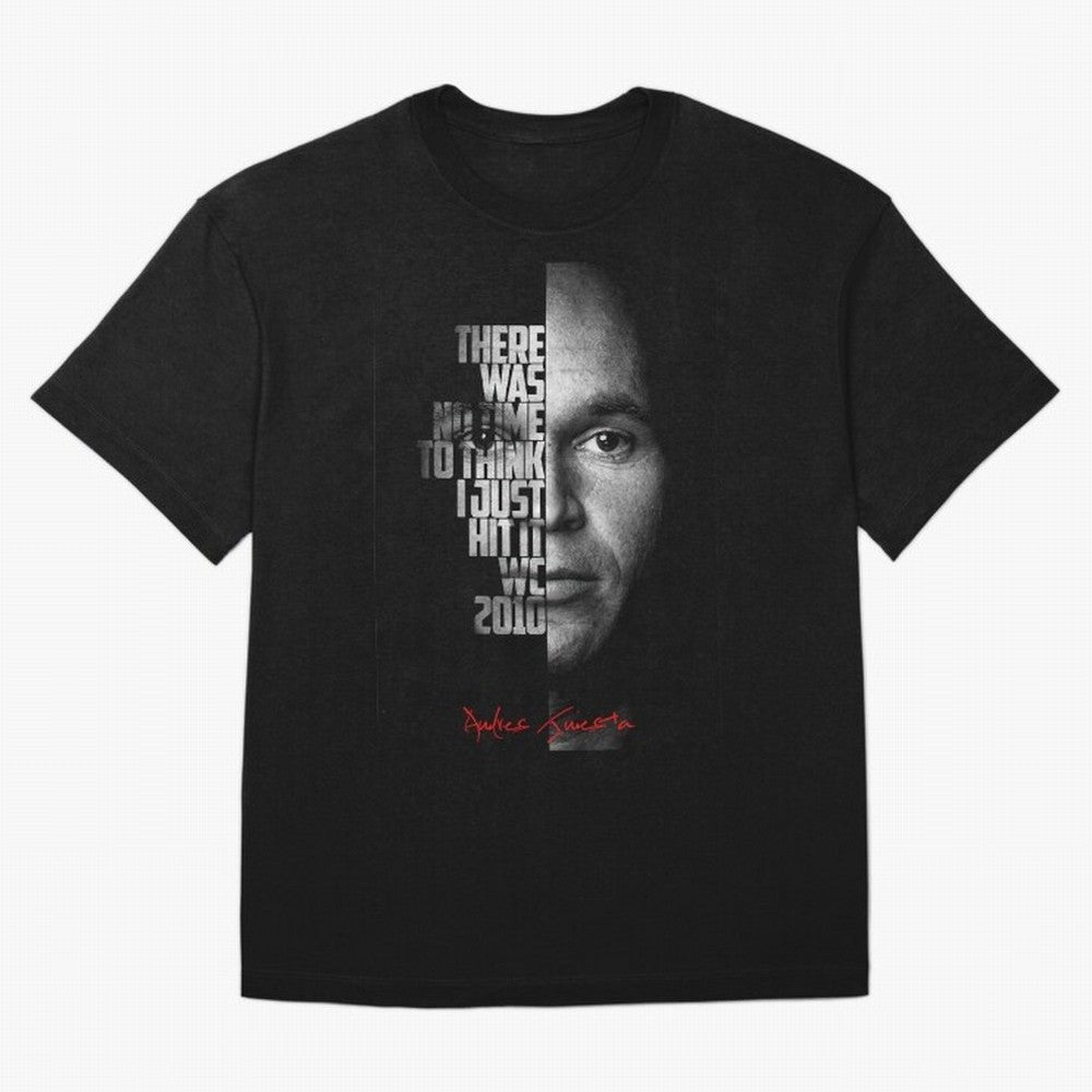 Black and white Andres Iniesta Quote. Classic T-Shirt Stand With The FIFA World Cup 2026 USA Canada Mexico, Nike Fan Jersey For Group Stage, Jordan Soccer Shirt For Neymar Fans, Adidas Match Day Top, Musiala Spain Goal Celebration