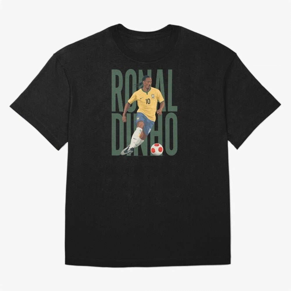 Ronaldinho Gaucho in action Minimalist Graphic Premium T-Shirt France Neymar World Cup 2026 Jersey, Jordan Supporter Tee, Match Day, Nike World Cup Shirt, Adidas Football Fan Top, CR7 Portugal Soccer Fans