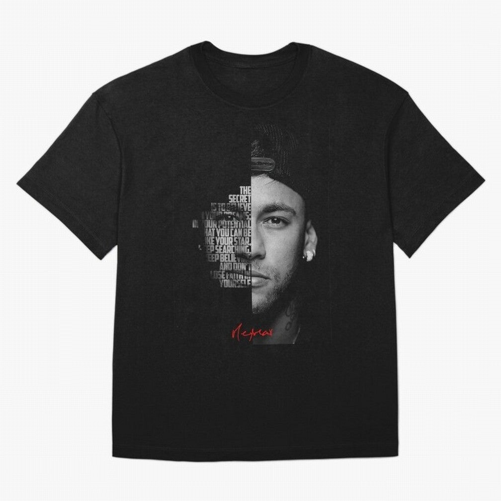 Black and white Neymar Jr quote. T-Shirt Messi Argentina Football Jersey, Nike Football Tee, World Cup 2026, Adidas Soccer Shirt, Jordan Fan Top, De Bruyne France Watch Party