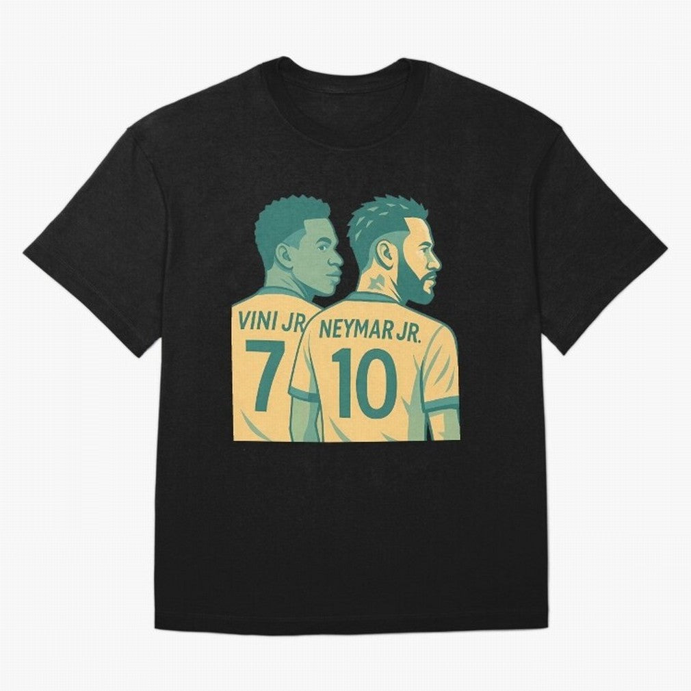 Vini Jr and Neymar Jr side-by-side Classic T-Shirt Celebrate Unforgettable Nights In FIFA World Cup 2026 Jersey, Nike Football Tee, Haaland England Fans, Adidas Soccer Shirt, Jordan Fan Top, Musiala England Group Stage