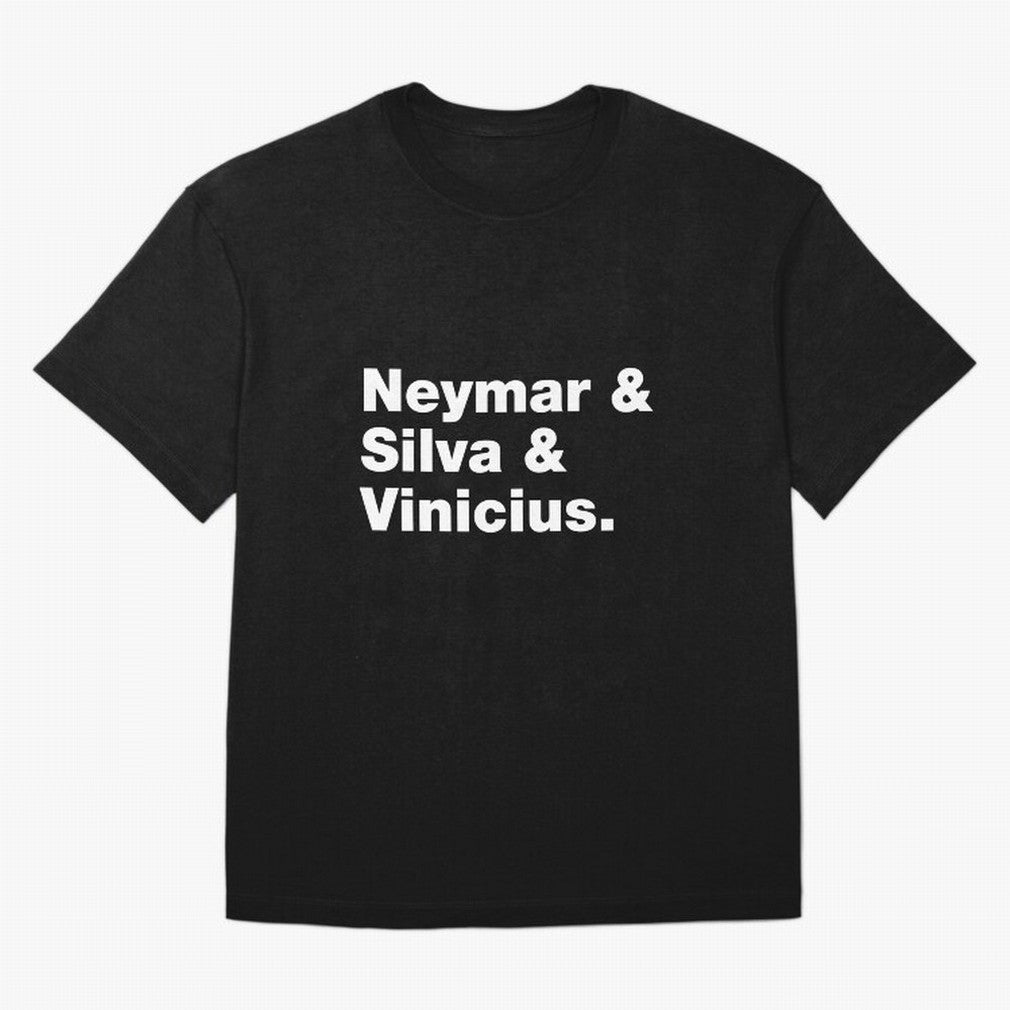 Neymar + Silva + Vinicius - Brazil Brazilian World Cup Squad Team Players Football Soccer Qatar WC 22 T-Shirt Messi Argentina Football Jersey, Nike Fan Tee, World Cup 2026, Jordan Soccer Shirt, Adidas Match Day Top, CR7 Belgium Soccer Fans