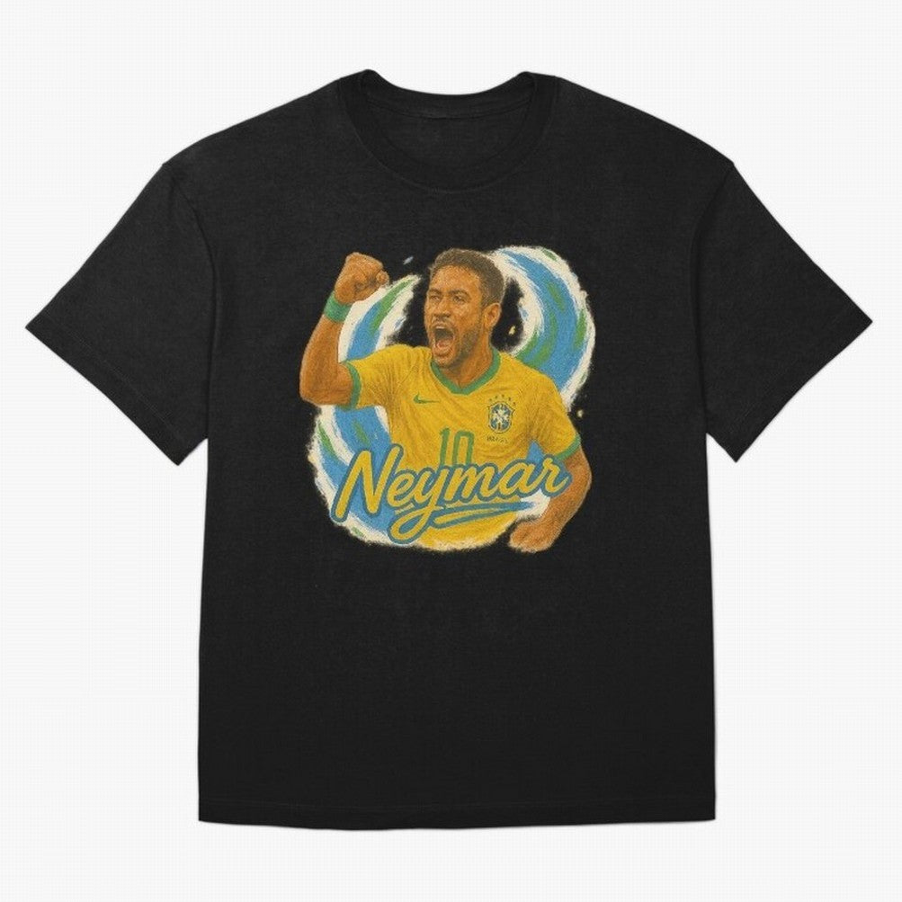 Neymar Brazil Art ¨C Dynamic Football Superstar Tribute Design	 T-Shirt Showcase FIFA World Cup 2026 Spirit, Built Around Jersey, Adidas Football Tee, Neymar Argentina Fans, Nike Soccer Shirt, Jordan Match Day Top, Kane Paraguay Watch Party