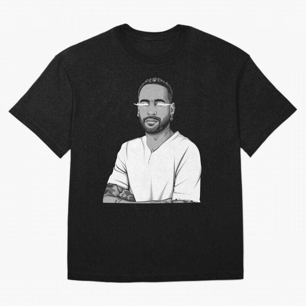 Neymar Jr. Black and White Version T-Shirt Capture FIFA World Cup 2026 Group Stage Inspired By Jersey, Adidas Match Day Tee, Neymar England Fans, Jordan Football Shirt, Nike Soccer Fan Top, Vinicius Australia Football Fans