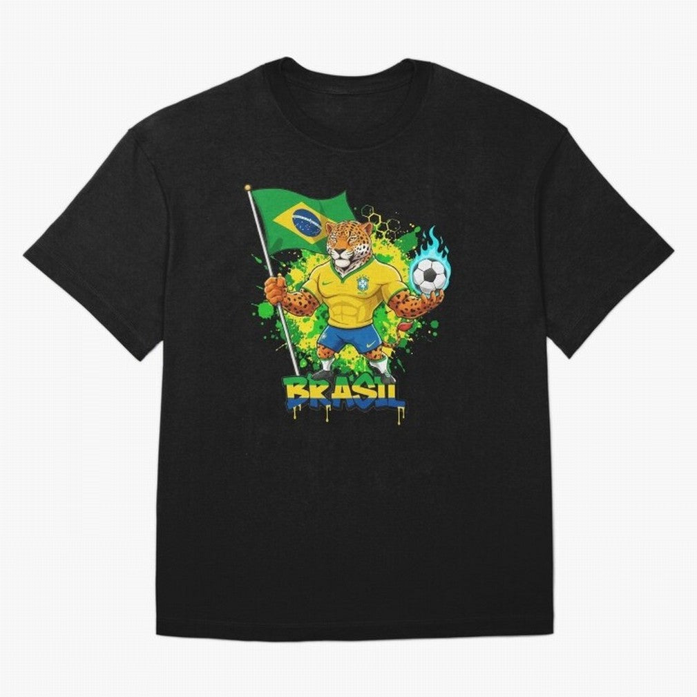 Brazil Football World Cup 2026 - Jaguar Mascot Brasil Sele??o Pride Art On?a Pintada Mascote Hexa Classic T-Shirt Capture Stadium Memories From FIFA World Cup 2026 USA, Adidas Football Jersey For Final Match, Nike Soccer Shirt For Messi Fans,