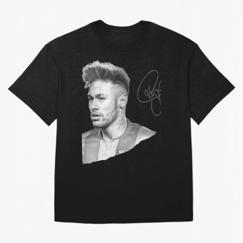 Neymar in black & white with signature Classic T-Shirt England Cristiano Ronaldo World Cup 2026 Jersey, Nike Fan Tee, Group Stage, Jordan Soccer Shirt, Adidas Match Day Top, Mbappe Netherlands Goal Celebration
