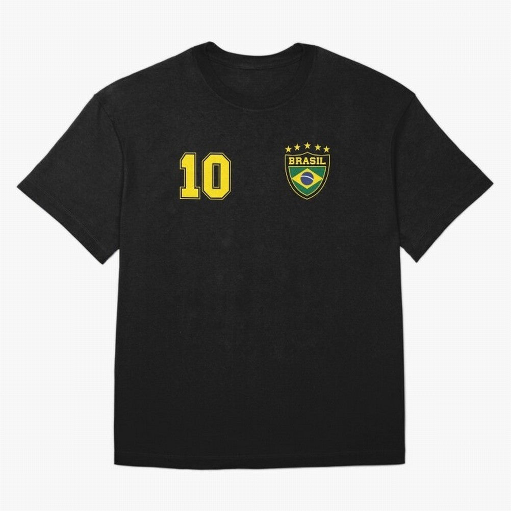 Classic Brasil Soccer No. 10 Brazil World Jersey Cup T Shirt Essential T-Shirt Mbappe Argentina Football Jersey, Nike Match Day Shirt, World Cup 2026, Adidas Supporter Tee, Jordan Soccer Fan Top, Messi Norway Match Day