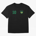 Classic Brasil Soccer No. 10 Brazil World Jersey Cup T Shirt Classic T-Shirt Bring Retro Soccer Energy To FIFA World Cup 2026 Group, Nike Match Day Jersey For Group Stage, Adidas Supporter Tee For Mbappe Fans, Jordan Soccer Fan Top, Messi Uruguay