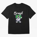 BRAZIL - Dabbing Football Soccer Ball - BRAZIL Classic T-Shirt Represent Fans Who Live For FIFA World Cup 2026 Group, Nike Fan Jersey For Group Stage, Jordan Soccer Shirt For Neymar Fans, Adidas Match Day Top, Cristiano Ronaldo Uruguay Goal