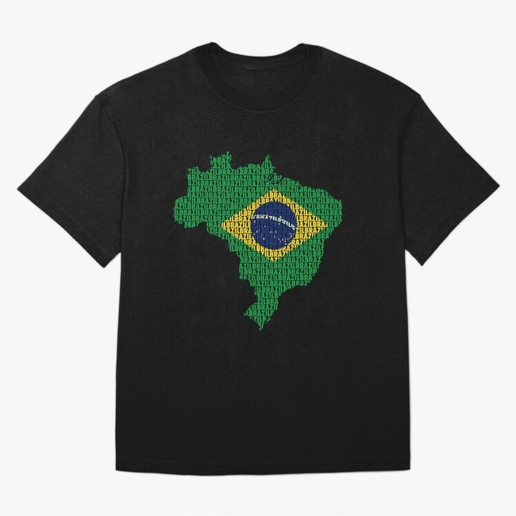 Map of Brazil (Brazil) T-Shirt Support FIFA World Cup 2026 Group Stage Inspired By CR7, Nike Football Jersey For Group Stage, Adidas Soccer Shirt For Messi Fans, Jordan Fan Top, De Bruyne Spain Watch Party