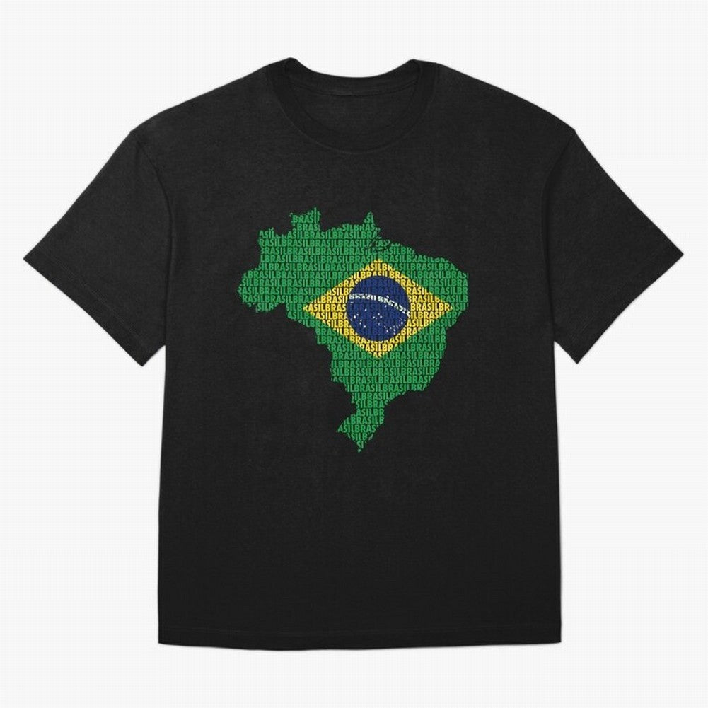 Map of Brazil (Brasil) Classic T-Shirt France Neymar World Cup 2026 Jersey, Adidas Soccer Tee, Group Stage, Nike Football Fan Shirt, Jordan Supporter Top, Lewandowski Portugal Supporter Night