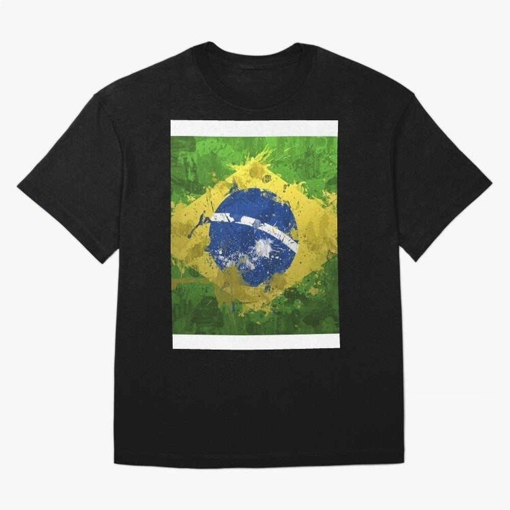Brasilian Flag Face Mask Graphic T-Shirt Bring Retro Soccer Energy To FIFA World Cup 2026 USA, Nike Match Day Jersey For Supporter Night, Adidas Supporter Tee For Messi Fans, Jordan Soccer Fan Top, Saka Uruguay Match Day