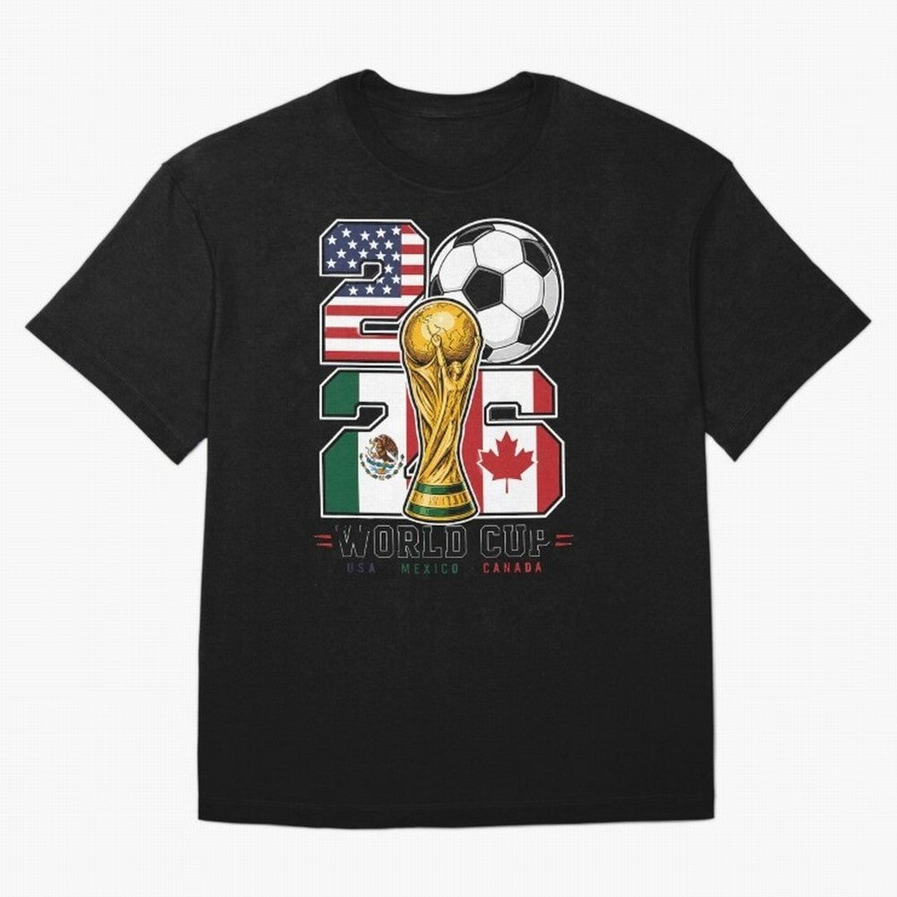 2026 Soccer World Cup Football Design Classic T-Shirt FIFA World Cup 2026 Canada Saka, Nike Football Jersey For Match Day, Adidas Soccer Shirt For Messi Fans, Jordan Fan Top, Salah Argentina Stadium Chant