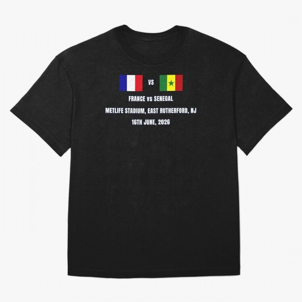 France vs Senegal 16 June 2026 ¨C Football Match Design East Rutherford Classic T-Shirt Portugal Mbappe World Cup 2026 Jersey, Adidas Soccer Tee, Match Day, Nike Football Fan Shirt, Jordan Supporter Top, Lewandowski Morocco Supporter Night