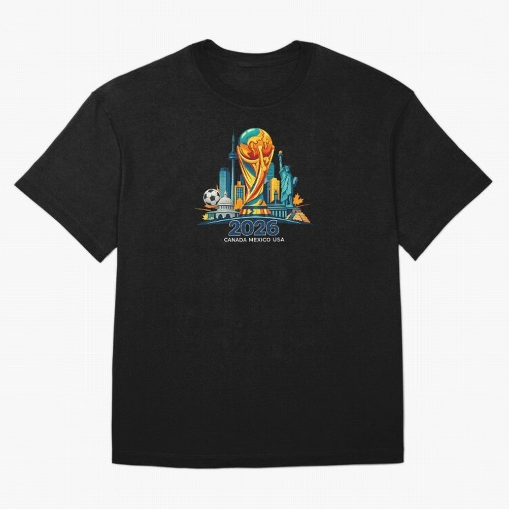World Football Spirit 2026 - Global Football Championship - USA Canada Mexico Soccer Fan Classic T-Shirt Celebrate Every Goal In FIFA World Cup 2026 Spirit, Nike Fan Jersey For Match Day, Jordan Soccer Shirt For Neymar Fans, Adidas Match Day Top,