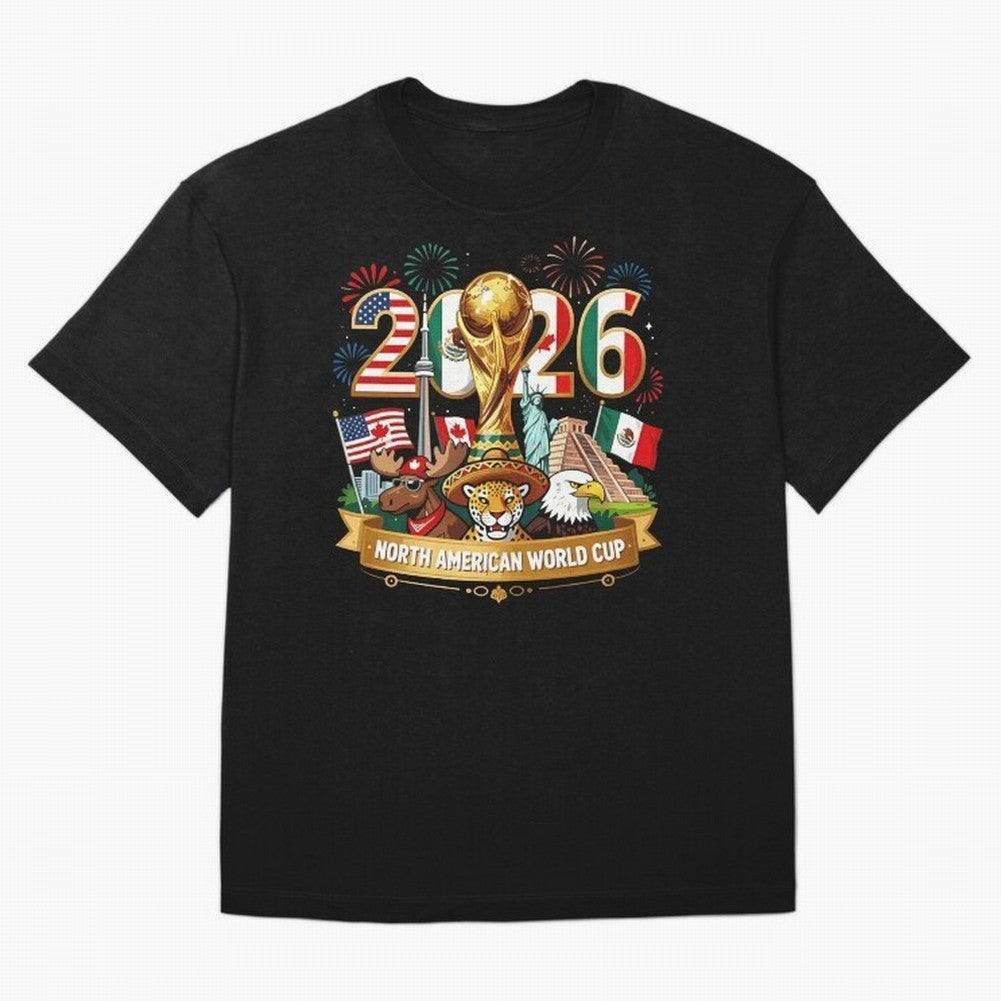 World Cup 2026 North America USA Canada Mexico Soccer Fan Classic T-Shirt Experience The Global Stage Of FIFA World Cup 2026 For Jersey, Adidas Match Day Tee, Neymar Argentina Fans, Jordan Football Shirt, Nike Soccer Fan Top, Bellingham Australia