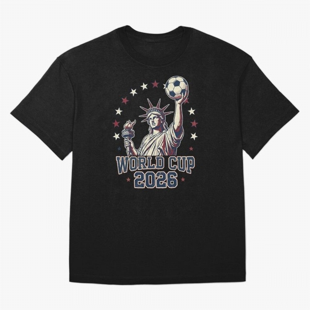 World Cup 2026 USA Soccer Statue Liberty Classic T-Shirt Back Your Heroes With FIFA World Cup 2026 Group Stage For Jersey, Jordan Football Tee, Messi Argentina Fans, Adidas Fan Shirt, Nike Supporter Top, Rodri Mexico Knockout Round
