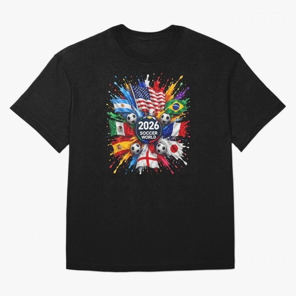 2026 Soccer World Championship Global Flags Paint Splash Sports Fan Graphic Classic T-Shirt Show Your Stadium Side During FIFA World Cup 2026 Driven Fan Jersey, Adidas Soccer Tee, France Supporter Shirt, Nike Football Fan Shirt, Mbappe Jordan