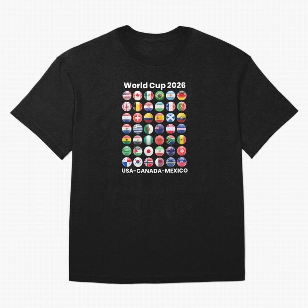 Soccer World Cup 2026 all Country Ball Football Fan Game Day Youth Sports Apparel For Men Women Kids Clothing Classic T-Shirt Stand With FIFA World Cup 2026 Group Stage Made For CR7 Jersey, Adidas Football Tee, CR7 Argentina Fans, Nike Soccer