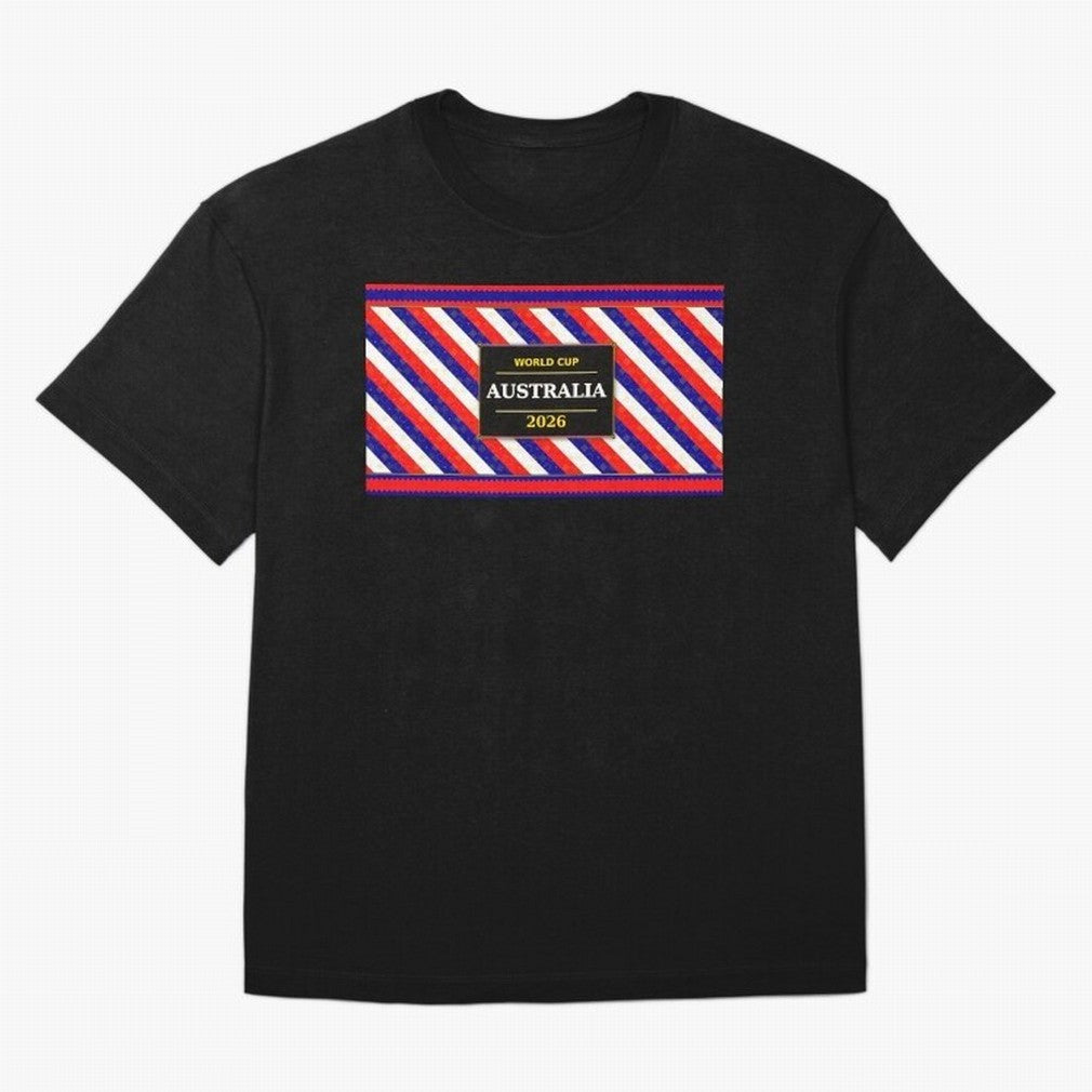 Australia Football Fan 2026 Black Flag Colors Pattern Classic T-Shirt Neymar Netherlands Football Jersey, Adidas Soccer Tee, World Cup 2026, Nike Football Fan Shirt, Jordan Supporter Top, Salah France Supporter Night