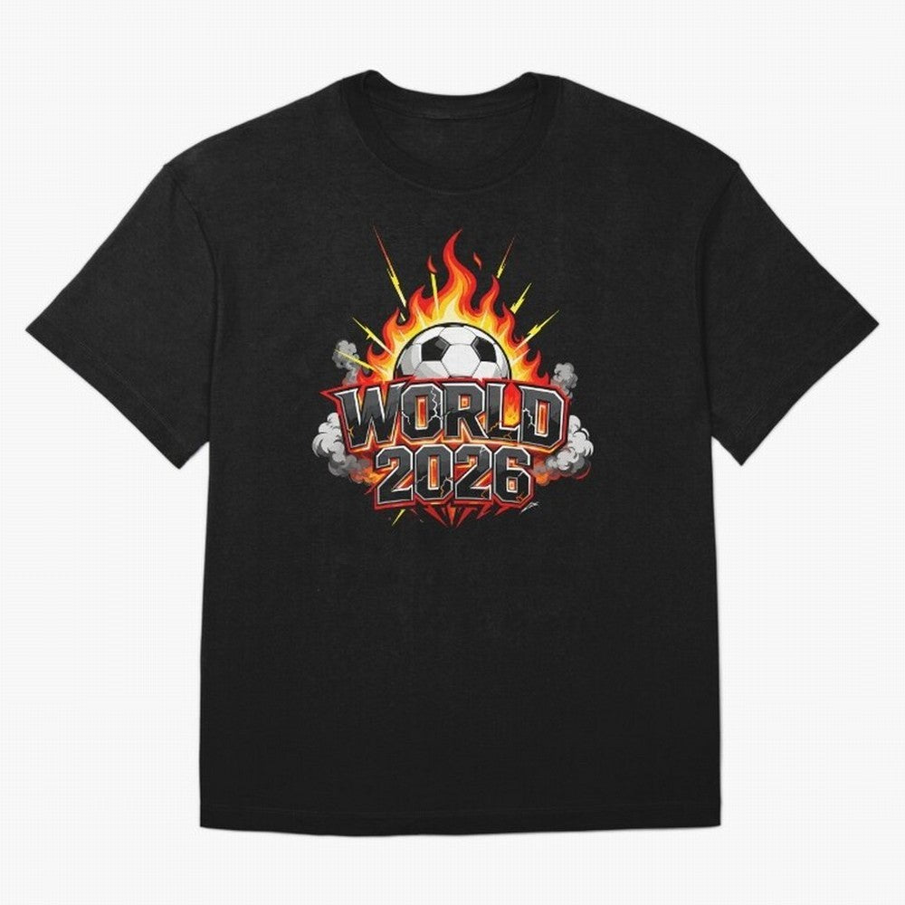 World 2026 Soccer Ball On Fire Football Tournament Classic T-Shirt Support The FIFA World Cup 2026 Group Stage Journey Jersey, Nike Fan Tee, Messi England Fans, Jordan Soccer Shirt, Adidas Match Day Top, Salah Paraguay Soccer Fans
