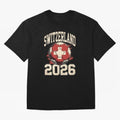 Switzerland 2026 World Cup Classic T-Shirt Celebrate Unforgettable Nights In FIFA World Cup 2026, Adidas Soccer Jersey For Supporter Night, Nike Football Fan Shirt For Mbappe Fans, Jordan Supporter Top, Kane Spain Match Day