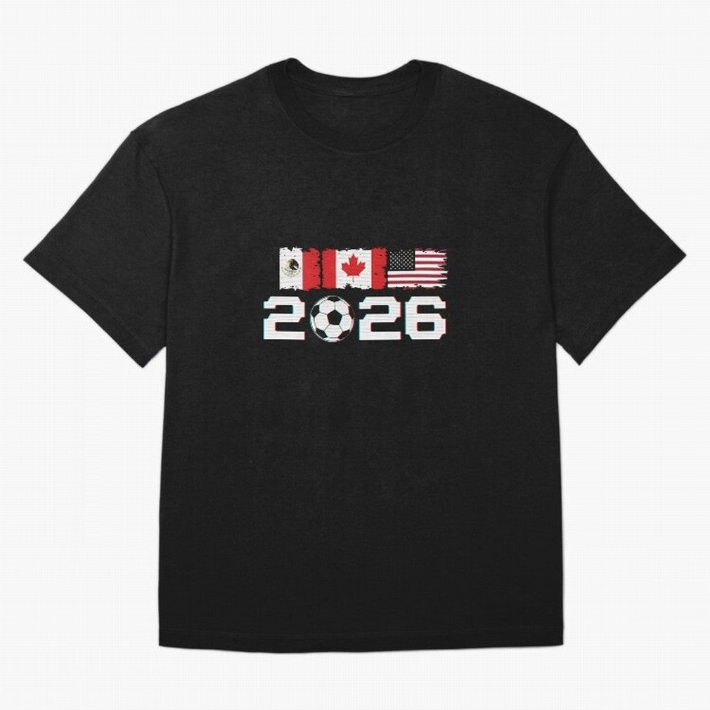 Glitched United 2026 Cup - North America Emblem Part 2 T-Shirt_82924673 Classic T-Shirt Celebrate Classic Football Spirit In FIFA World Cup 2026 Fan Jersey, Jordan Football Tee, France Supporter Shirt, Adidas Fan Shirt, Haaland Nike Supporter Top,