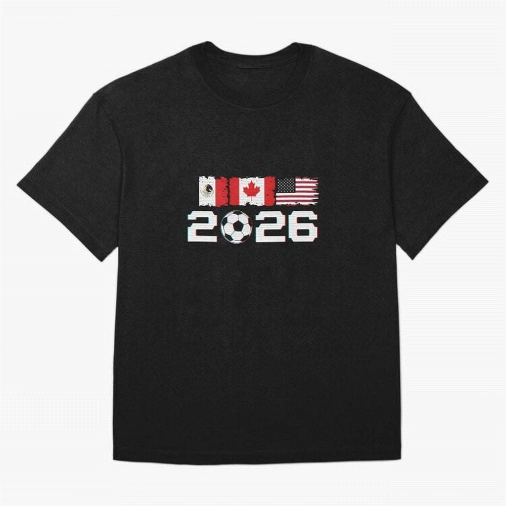 Glitched United 2026 Cup - North America Emblem Part 2 T-Shirt_82924673 Classic T-Shirt FIFA World Cup 2026 Canada Saka, Jordan Football Jersey For Final Match, Adidas Fan Shirt For Mbappe Fans, Nike Supporter Top, Saka Uruguay Fan Club
