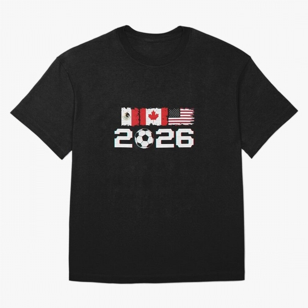 Glitched United 2026 Cup - North America Emblem Part 2 T-Shirt_82924673 Classic T-Shirt FIFA World Cup 2026 Argentina Messi Jersey, Adidas Soccer Tee, Messi Spain Fans, Nike Football Fan Shirt, Jordan Supporter Top, Pedri Mexico Trophy Race