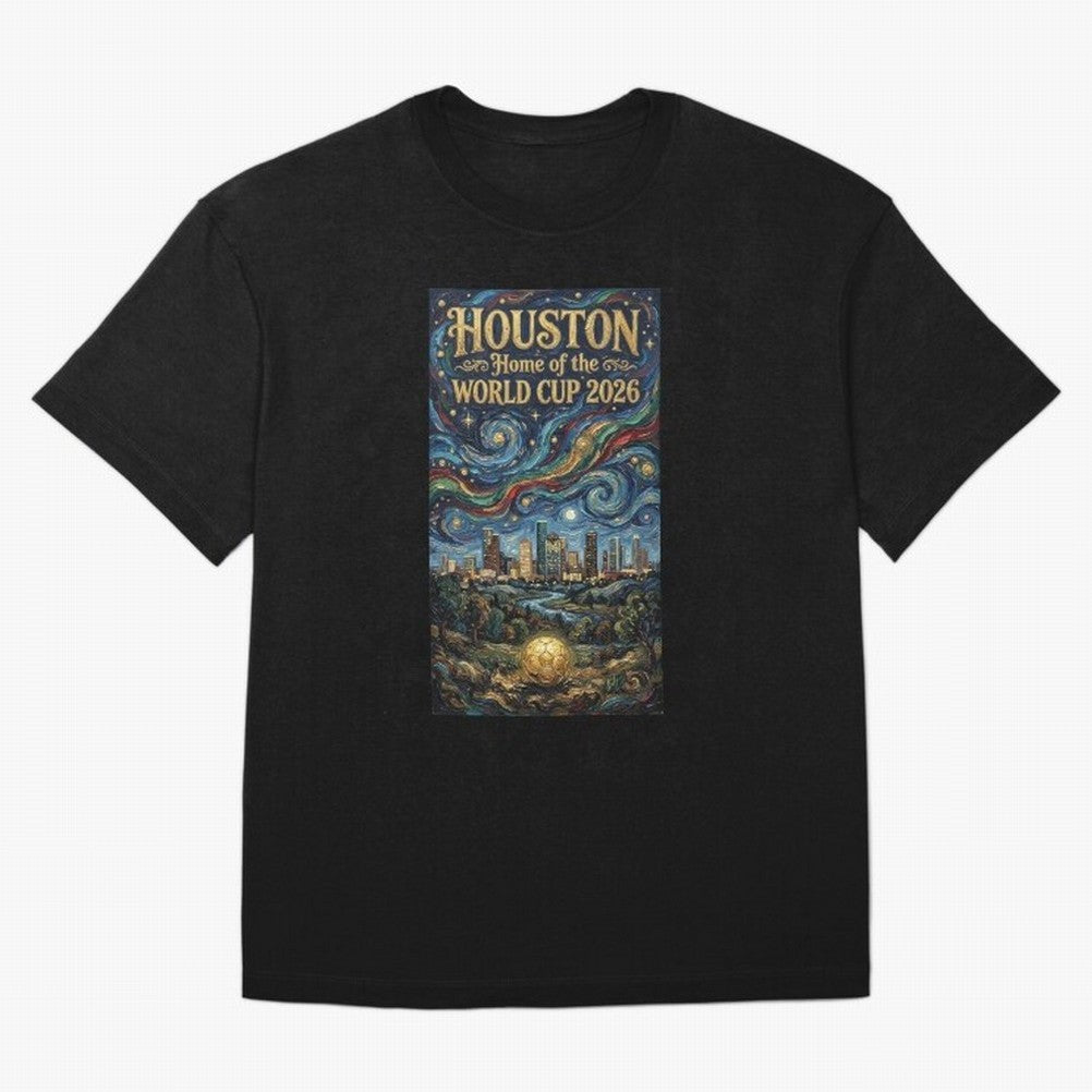 Houston Starry Night Skyline World Cup 2026 Soccer Poster ¡ª Van Gogh Fine Art Print Classic T-Shirt Turn Up For The FIFA World Cup 2026 Group Stage Journey Fan Jersey, Adidas Football Tee, Spain Supporter Shirt, Nike Soccer Shirt, Messi Jordan